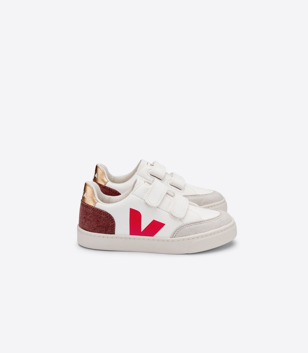 Veja Sneakers Copii - V-12 Velcro Chromefree - Albi - 3428650-EX